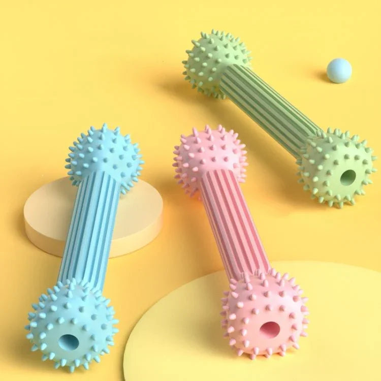 TPR Teething Stick Dog Toy Barbell Shape Pet Chewing Teeth Cleaning Stick - Trustpick