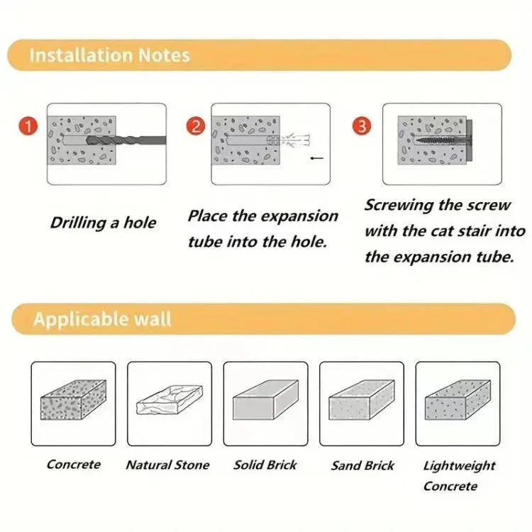Wall Mounted Cat Climbing Frame Wooden Sisal Cat Jumping Platform Multi - Level Climbing Stairs - Trustpick