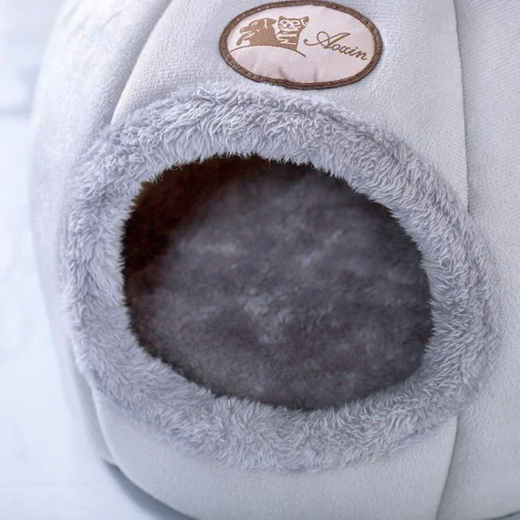 Winter Semi - Closed Warm & Velvet Round Pet Nest - Trustpick