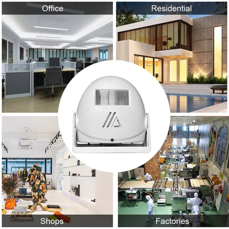 Wireless Intelligent Doorbell Infrared Motion Sensor Voice Prompter Warning Door Bell Alarm - Trustpick