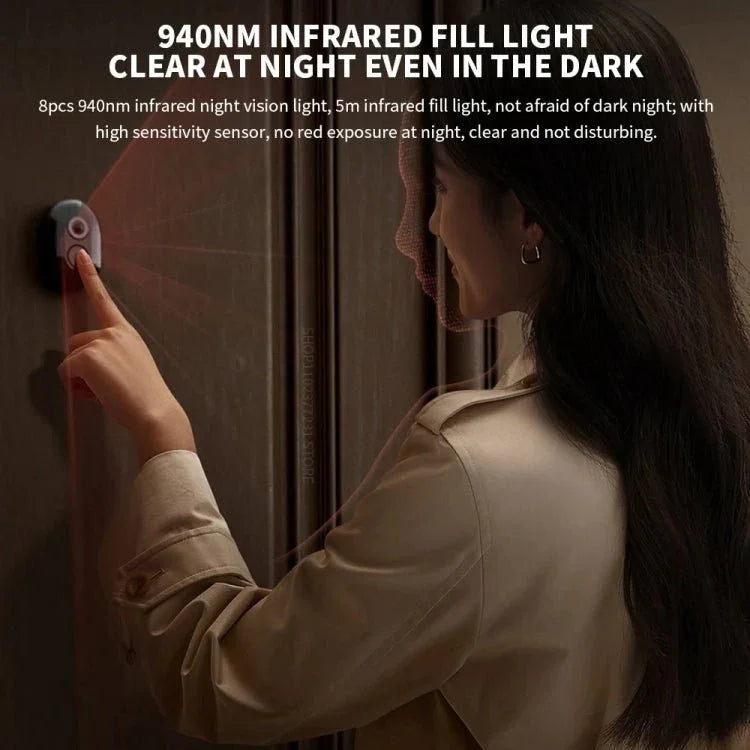 Xiaomi Smart Cat Eye 2 HDR 5 inch 3MP HD Camera 180 Degree Wide Angle Lens 940nm Infrared Night Vision Intercom Doorbell - Trustpick